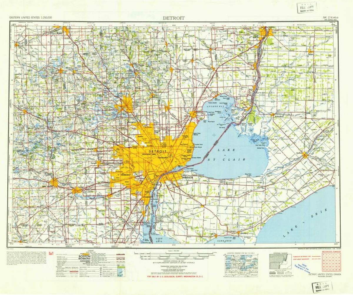 Detroit USA mapu