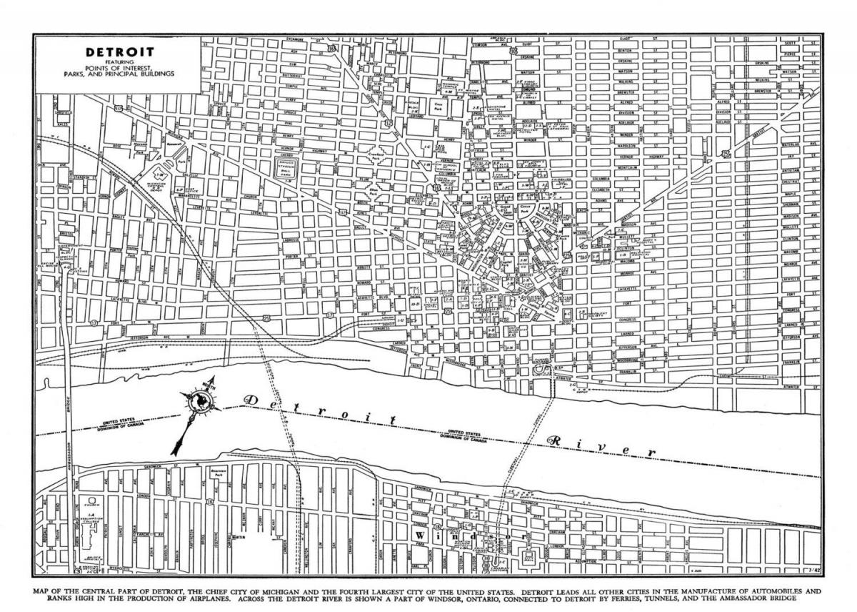 Mesto Detroit mapu