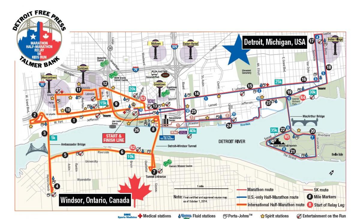 mapu Detroitu maratón