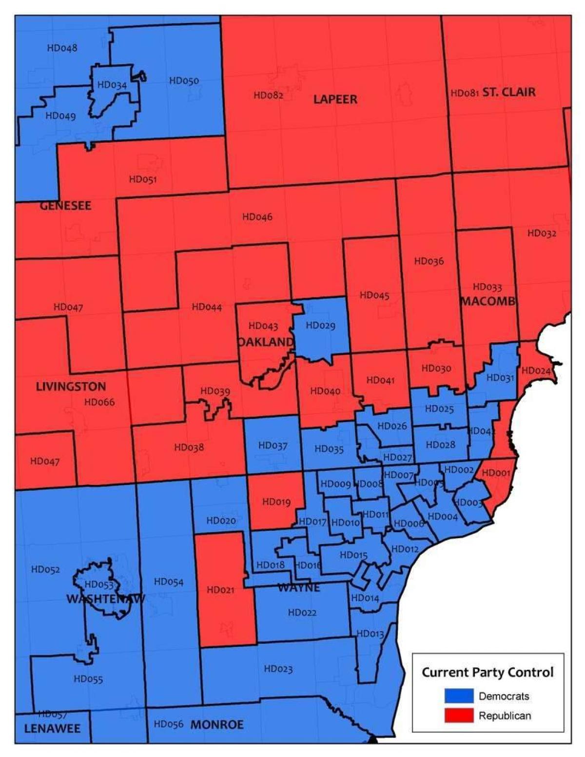 mapu Detroitu oblasti