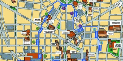 Detroit turistické mapy