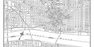 Detroit ulice Mesta mapu