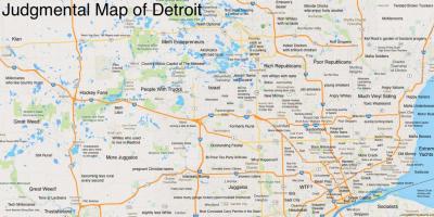 Odsudzujúci mapu Detroitu